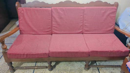 Pure wooden 5 seater sofa set 3+1+1