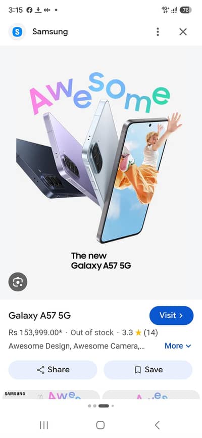 samsung a57 comes from UAE 8/256