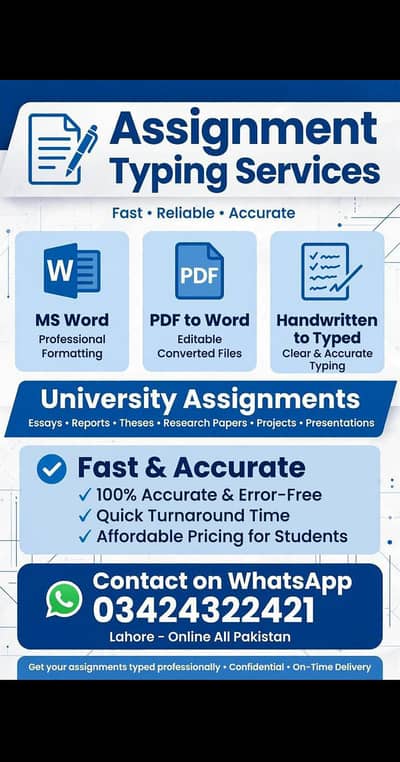 Need online assignment typing work - MS word expert
