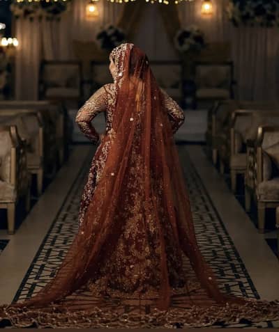 Red branded maxi bridal