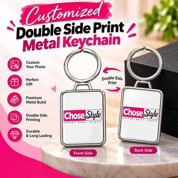 Customized Metal Keychain Double Side Print