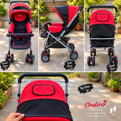 Chelino Baby Stroller for urgent  Sale – Red & Black – Rs. 30,000