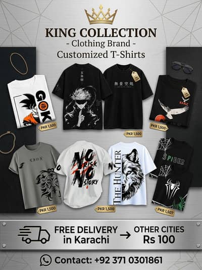 Premium Printed T-Shirts | Black & White Tees | King Collection