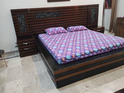 Bed with Side Tables and Dressing