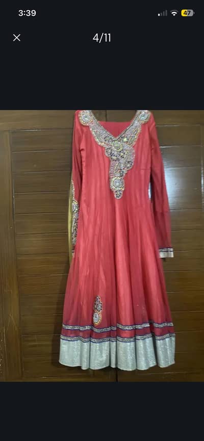 Dark pink fancy flared frock-3 peice- worn once- excellent condition