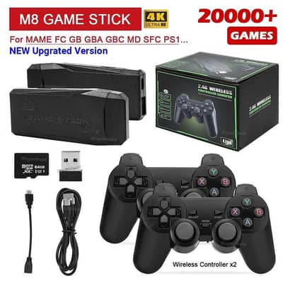 M8 4k Game Stick With Dual Wireless Controller&64GB Storage