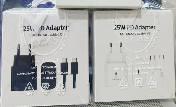 Original Samsung 25W Super Fast Charging Wall Charger & USB-C to USB-C Data Cable | Genuine Adaptive Fast Charge Travel Adapter Type C PD Power Delivery