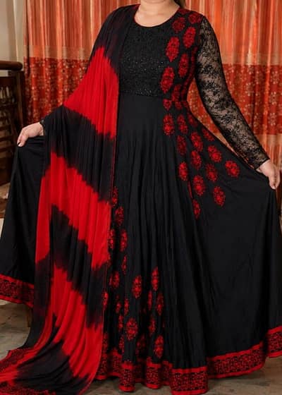 embroidered ready to wear frock