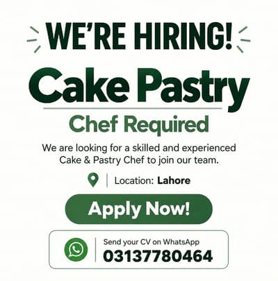 Cake Pastry Chef Jobs in Lahore