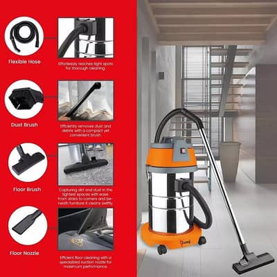 Heavy Duty High Power Wet & Dry Vacuum Cleaner Blower - 1600 Watts