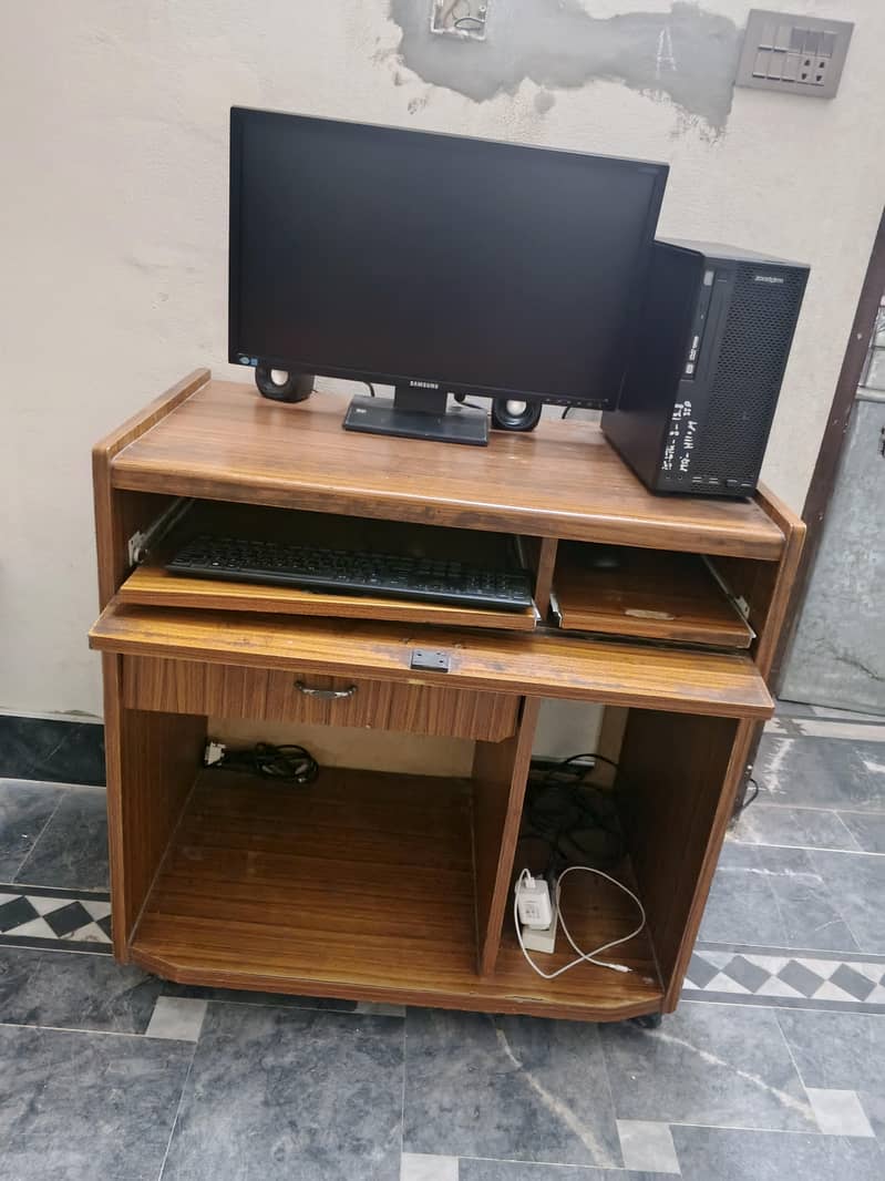 Computer Table with Drawer & Keyboard Tray 0