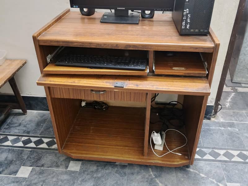 Computer Table with Drawer & Keyboard Tray 1