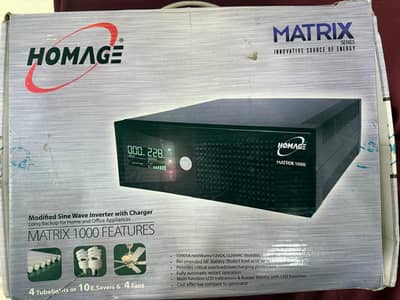 Homage Matrix 1000 UPS with Charger – 1000VA / 660 Watts