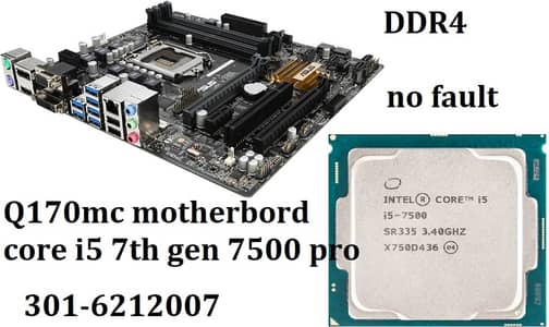 core i5 7th and asus mobo q170mc package combo