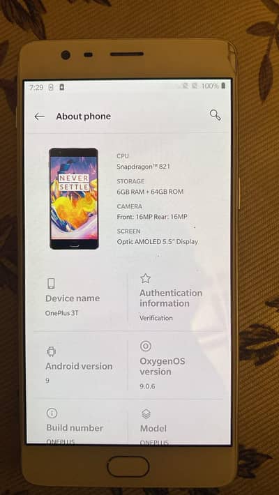 One plus 3 T.    6gb 64gb