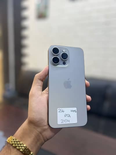 Apple Iphone 15 pro max 256 gb pta approved Physical esim 100% battery