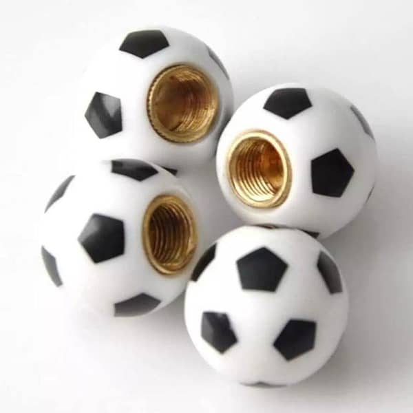 Football tyre valve Soccer Ball- Football Shape Tire Valve Stem Caps, 4pcs Car Wheel Tire Valve, Air Caps Cover, Universal for Cars, Trucks, SUVs and Motorcycles, Car Exterior Accessories