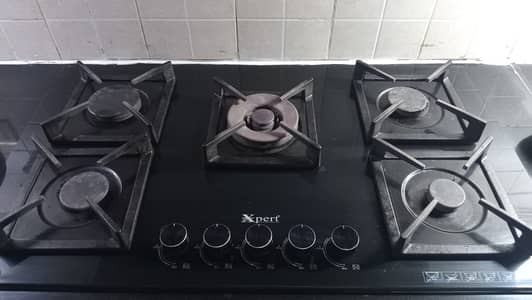 Xpert 5 Burner Built-in Glass Gas Hob / Stove (Used)