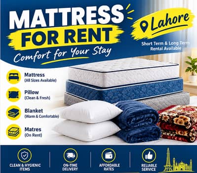Mattress, Pillow, Blanket for Rent, Mattress Rental for event ,wedding