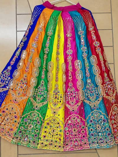 Multi-Color Lehnga with Mirror Work & Kurti
