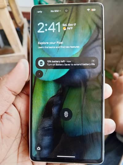 Google Pixel 7 water pack one hand use