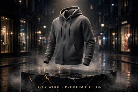 Wool fleece hoodie