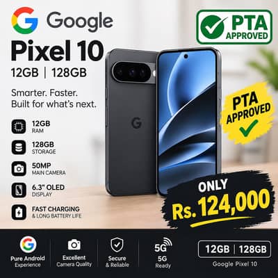 Google Pixel 10 12GB/128GB PTA Approved – Rs. 124,000