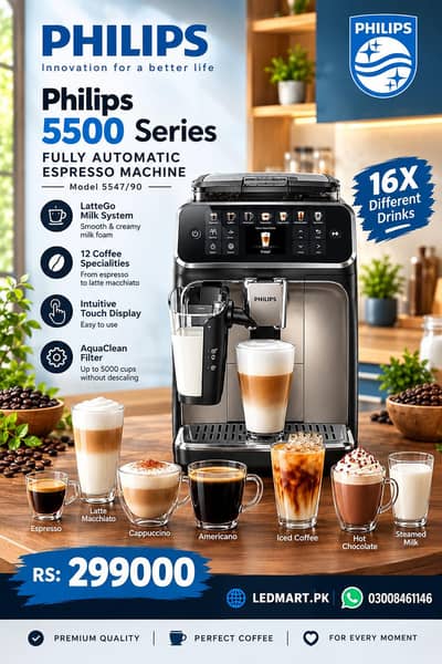 philips coffee machine 5500 series 5547/90 16X
