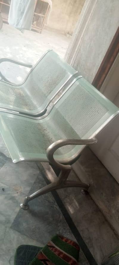 2-Seater Metal Waiting Chairs – 3 Sets Available