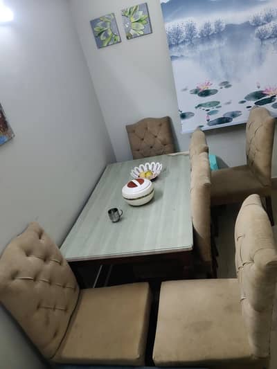 Dinning table with 6 sofa chairs
