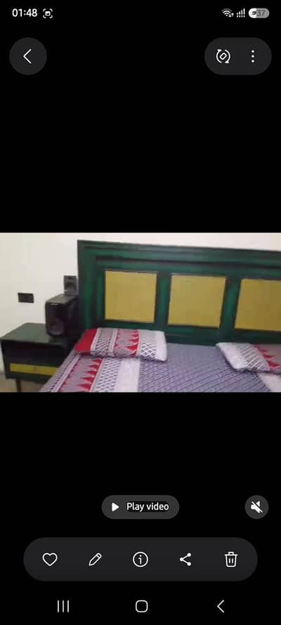 green and yellow color bed and side table urgent sale