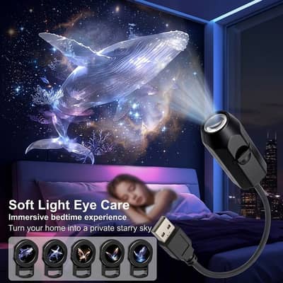 Ceiling Projector Night Lamp - 6 Sea Creatures Lens