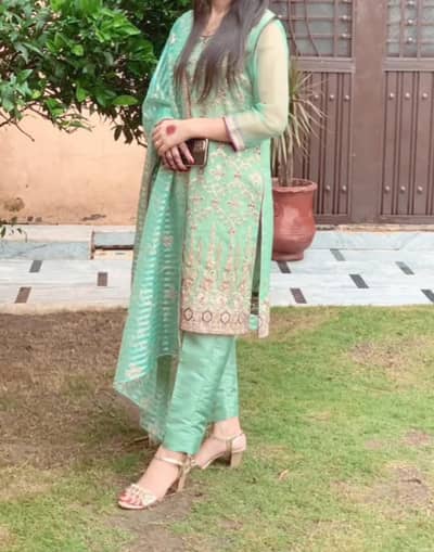 Sea Green,Combo, Dark purple Fancy Dress