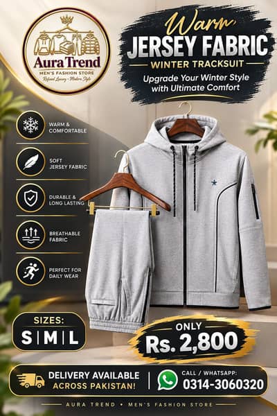 Premium Winter collection | Men Grey Hoodie Track Suit  Aura_trend