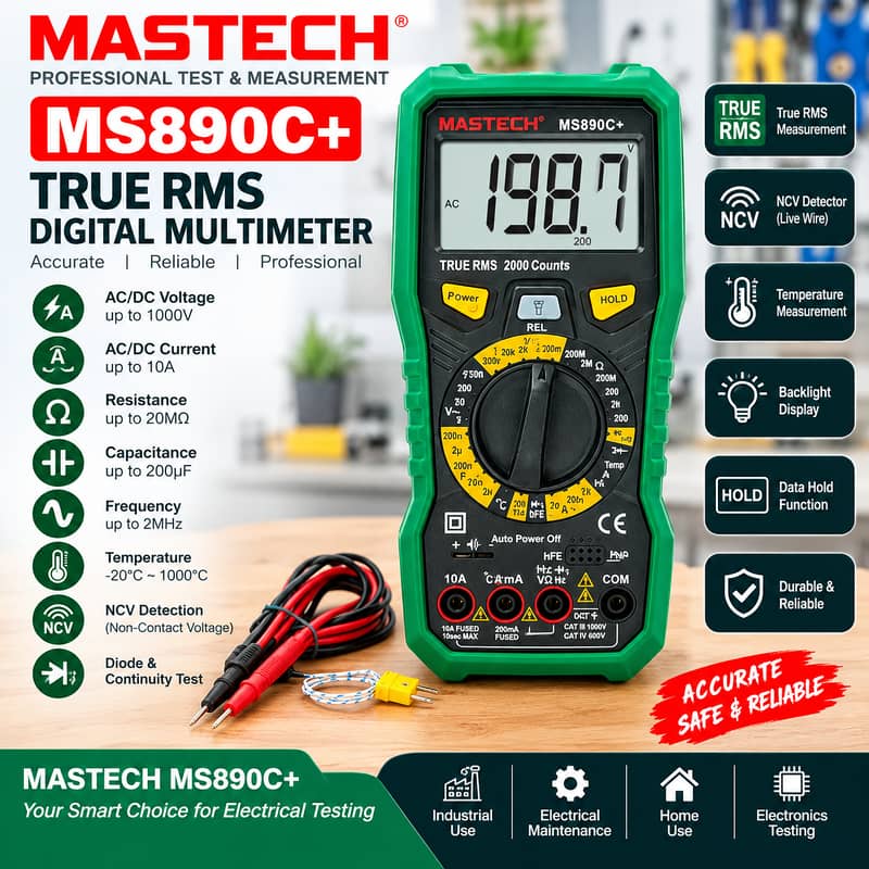 MASTECH MS890C+ True RMS Digital Multimeter | Price in Pakistan ...