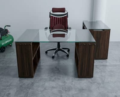 Premium Executive Office Table, Side Table & Chair for Sale