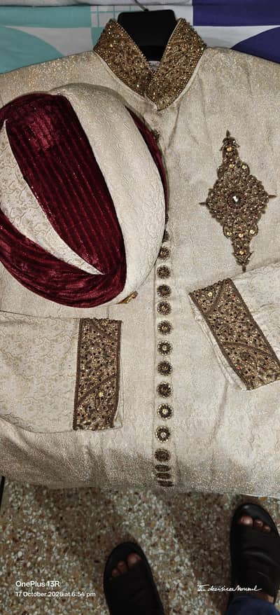 Sherwani in Light colour, just one time used