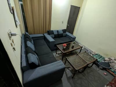 Sofa Set 3+2+1 with Glass Center Table & 2 Side Tables - Rs. 35,000