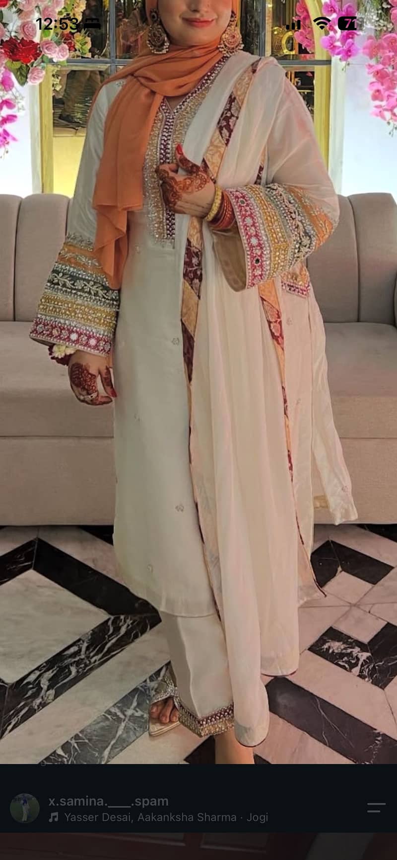 White dress for nikkh function 1