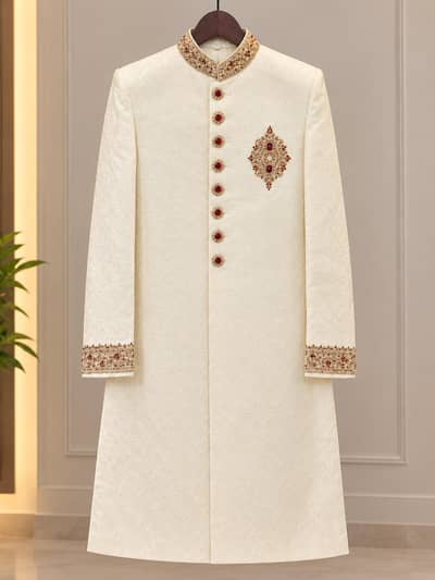 Elegant Ivory Groom Sherwani for Sale