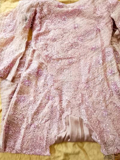 Lavender Heavy Embroidered Silk & Organza Maxi