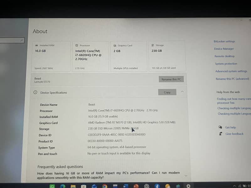 Dell latitude e5570 0