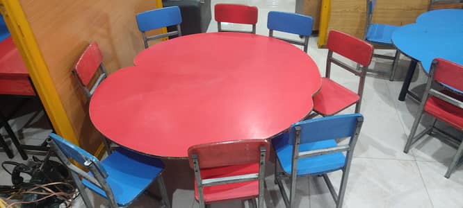 Preschool chairs and tables for sale.