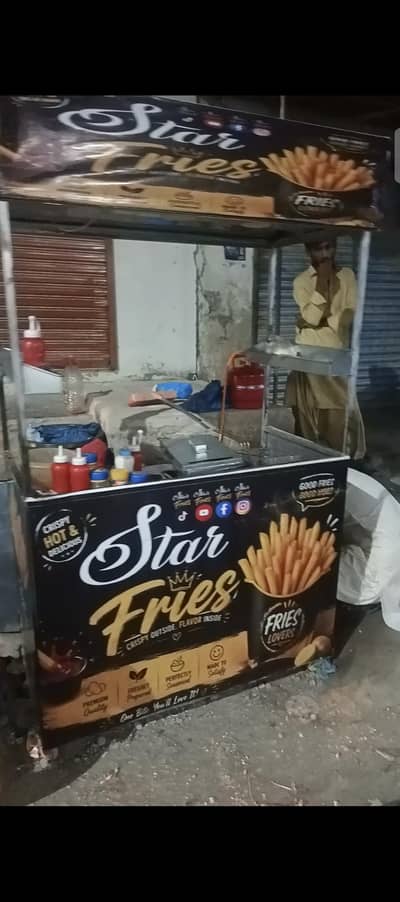 Fries and singer burger stall
