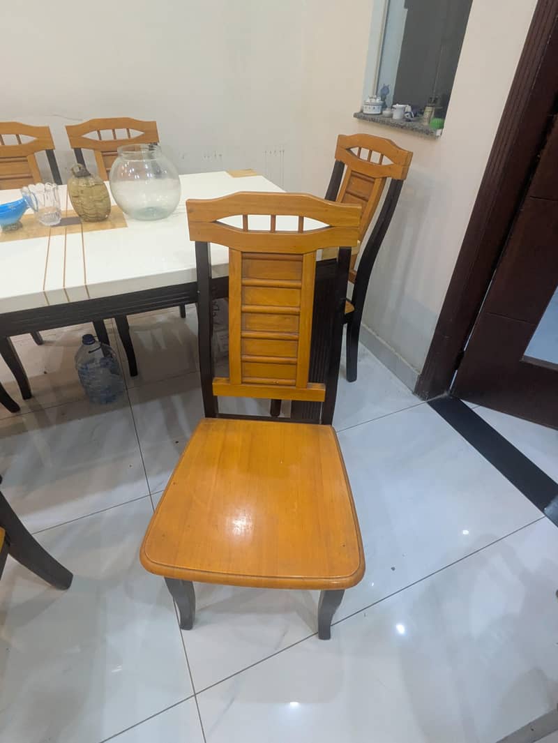 six seater marble dining table set 4