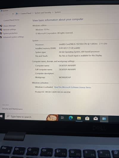 Dell 5310 latitude | core i5 10th generation 8gb RAM 256 GB SSD.
