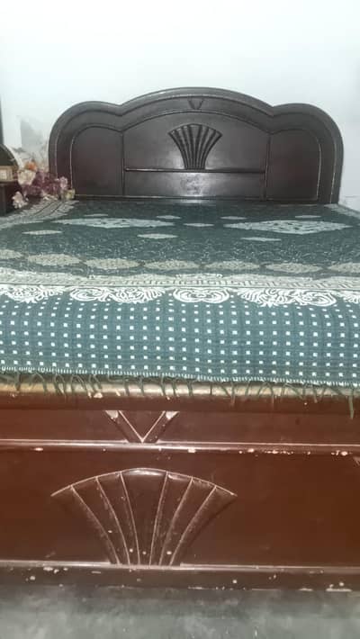 Real Wooden Bed With Dressing Table