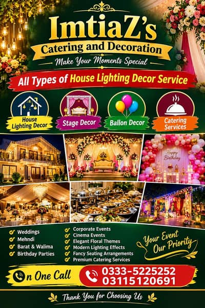 All types of events Decor at home