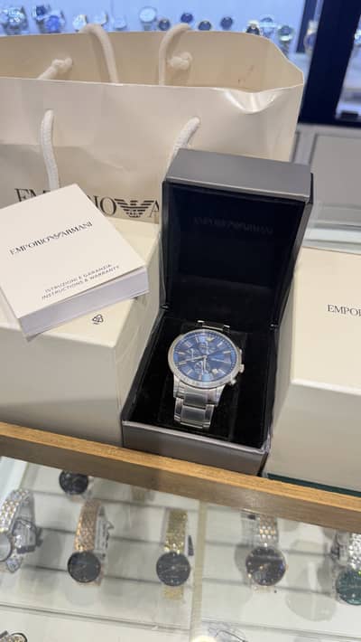 Original Emporio Armani Paolo Chronograph Blue Dial (AR11528) – Comple