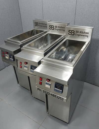 Fast food Machinery single fryer hot plate / pizza oven / dough mixer